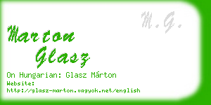 marton glasz business card