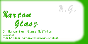 marton glasz business card